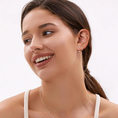 6-Pair Gold-Tone Stud Earrings Set