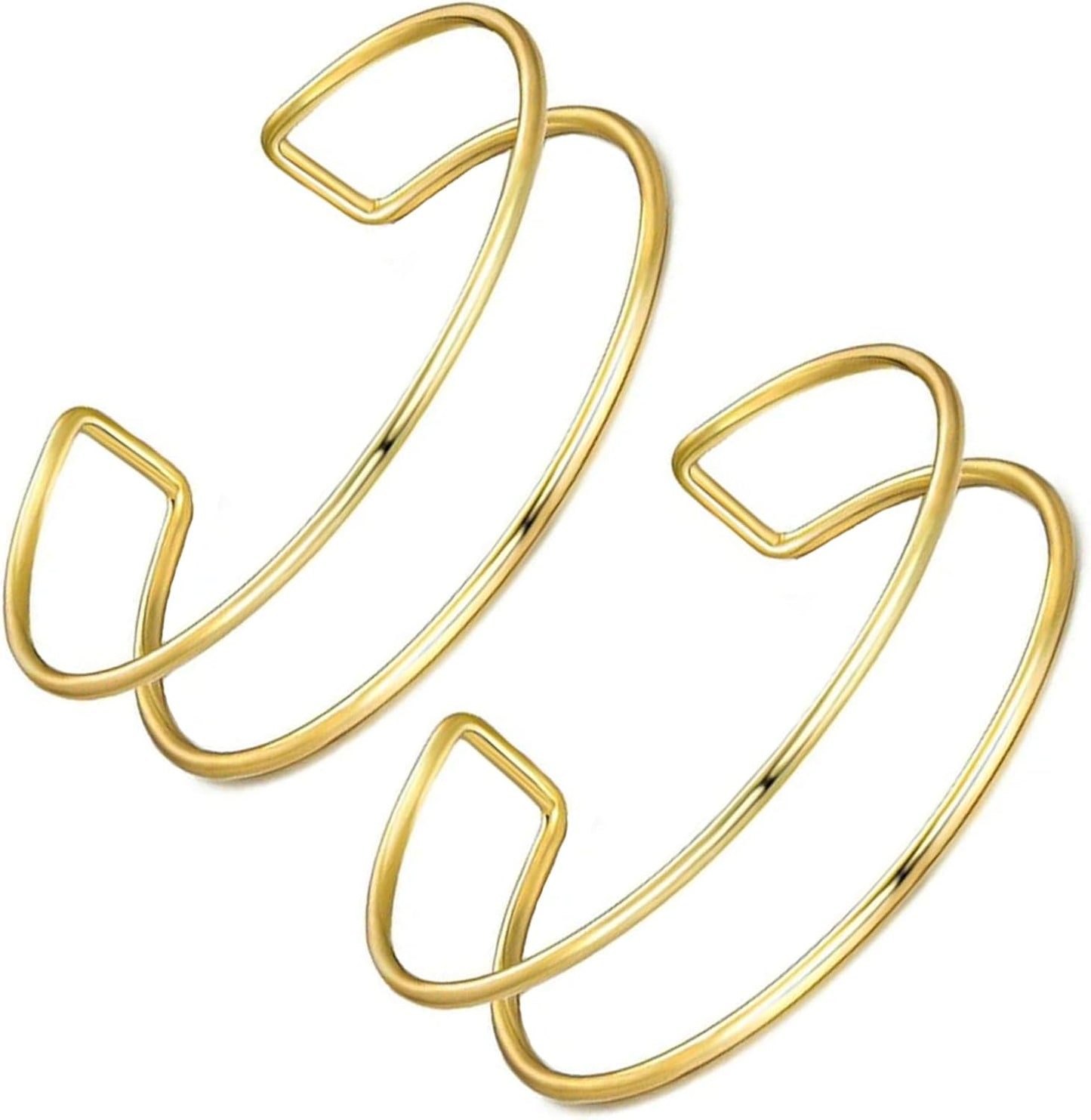 2-Piece Gold Stackable Arm Cuff Set