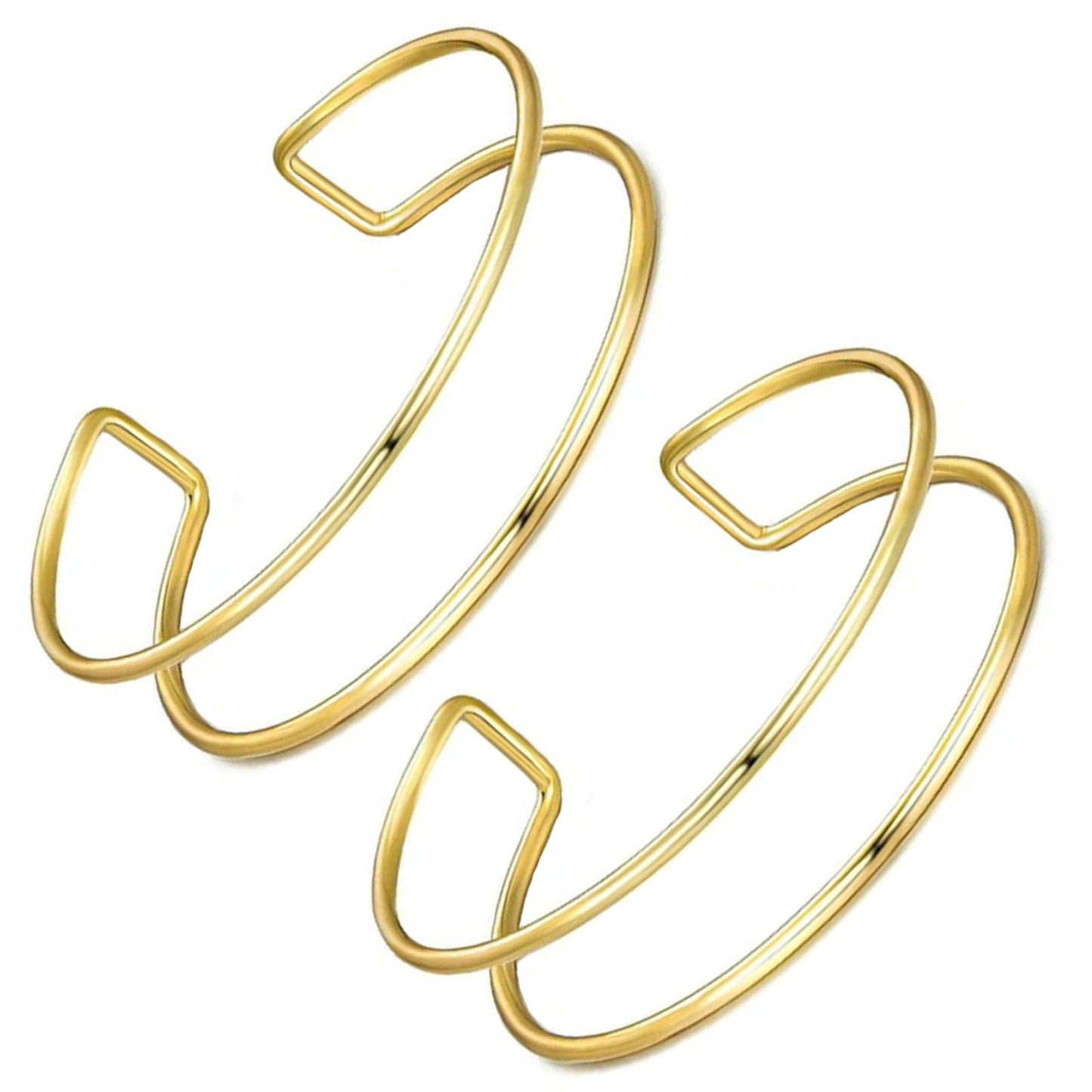 2-Piece Gold Stackable Arm Cuff Set
