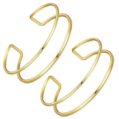 2-Piece Gold Stackable Arm Cuff Set