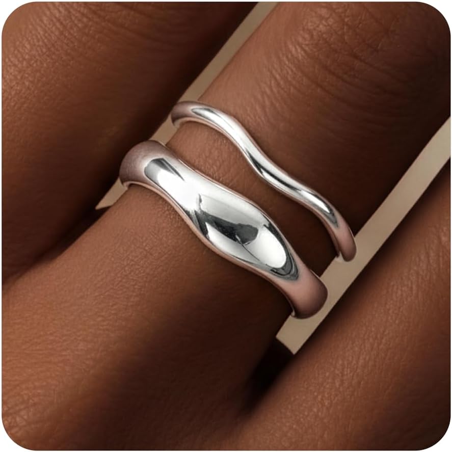 Gold-Tone Stackable Chunky Ring Set