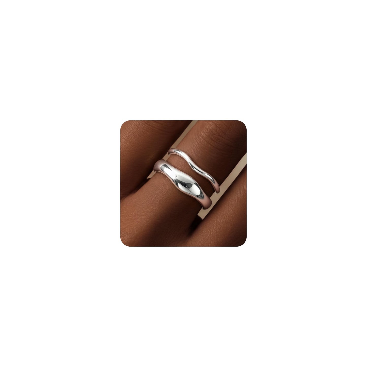 Gold-Tone Stackable Chunky Ring Set