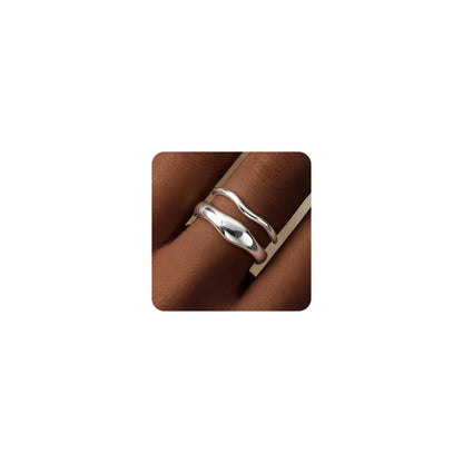 Gold-Tone Stackable Chunky Ring Set