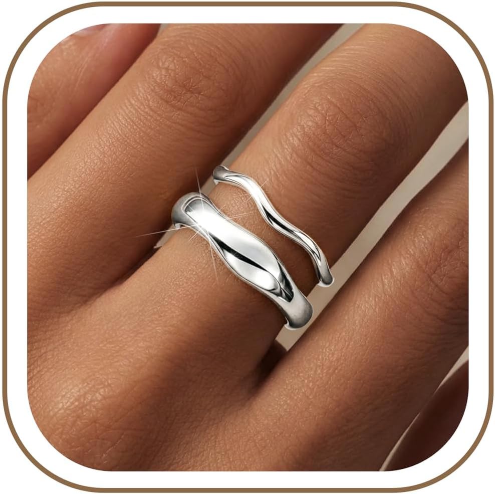 Gold-Tone Stackable Chunky Ring Set