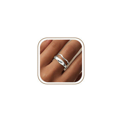 Gold-Tone Stackable Chunky Ring Set