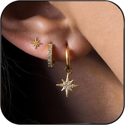 Gold-Tone Pearl Stackable Drop Earrings