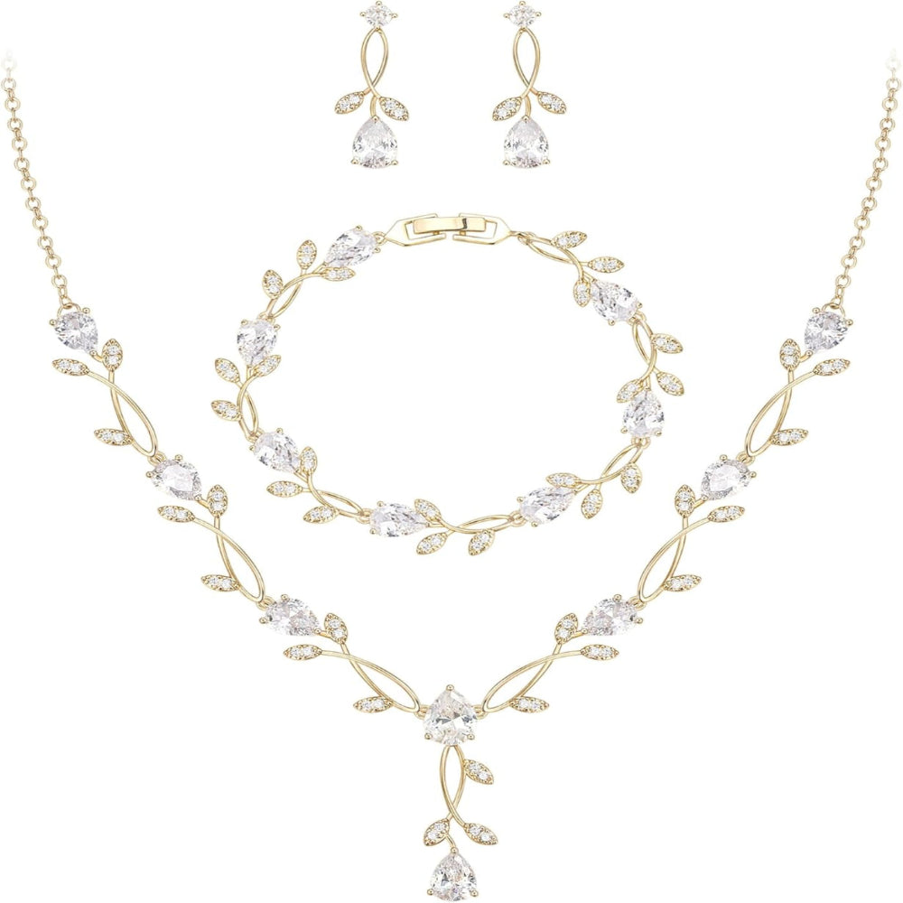 2-Piece White Pearl CZ Jewelry Set