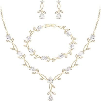 2-Piece White Pearl CZ Jewelry Set
