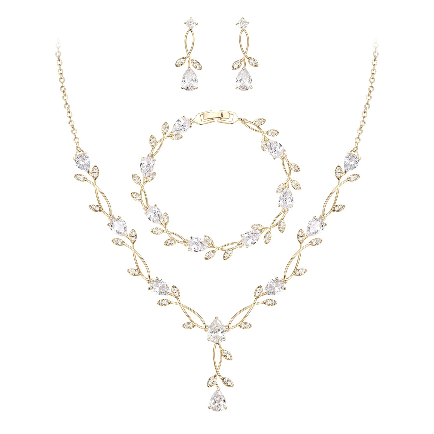 2-Piece White Pearl CZ Jewelry Set
