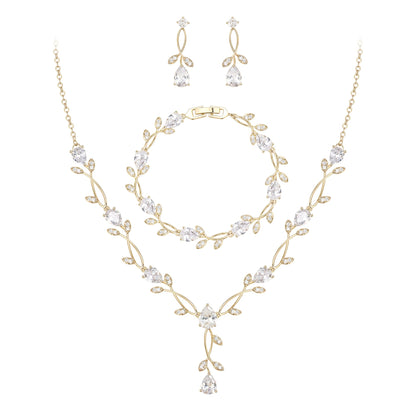 2-Piece White Pearl CZ Jewelry Set