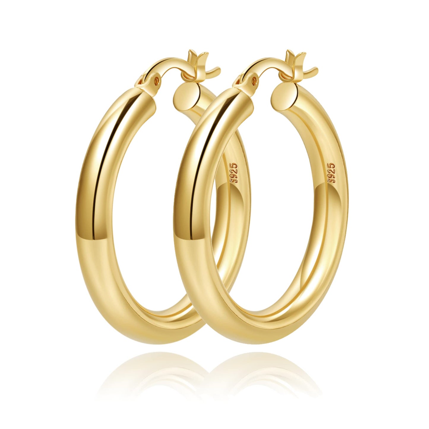 Gold-Tone Silver-Tone Chunky Hoop Earrings