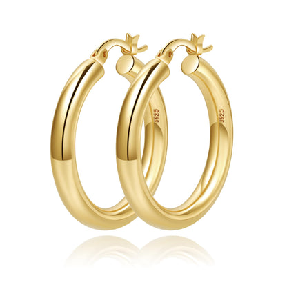 Gold-Tone Silver-Tone Chunky Hoop Earrings