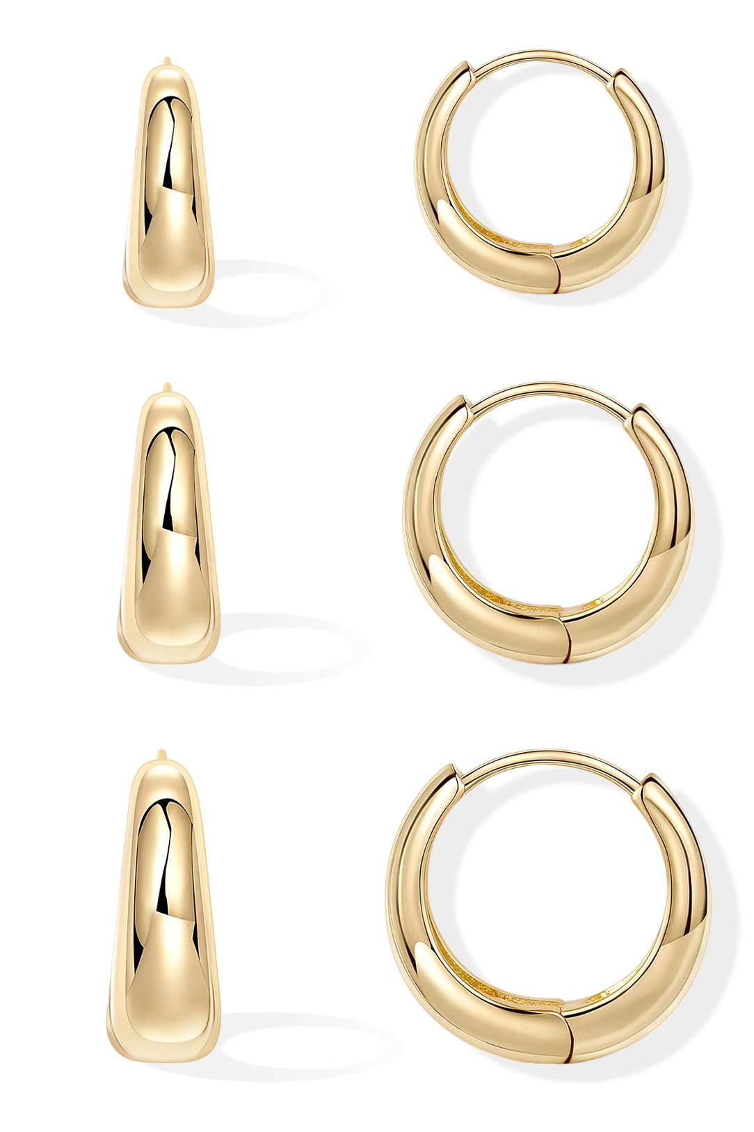 Gold-Tone Silver-Tone Hoop Earrings