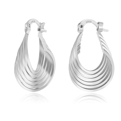 Silver-Tone Chunky Hoop Earrings