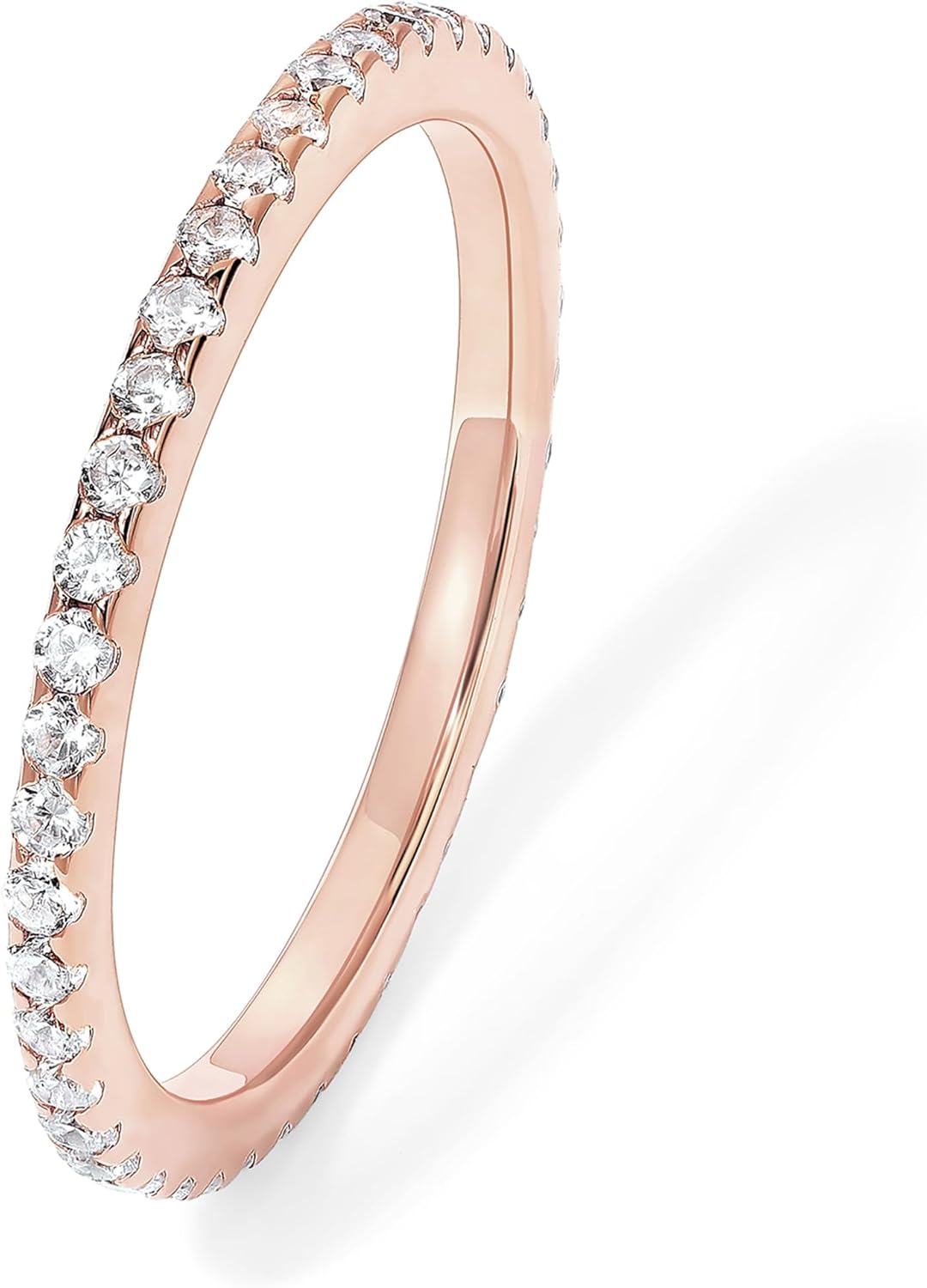 Gold-Tone Silver-Tone CZ Stackable Ring