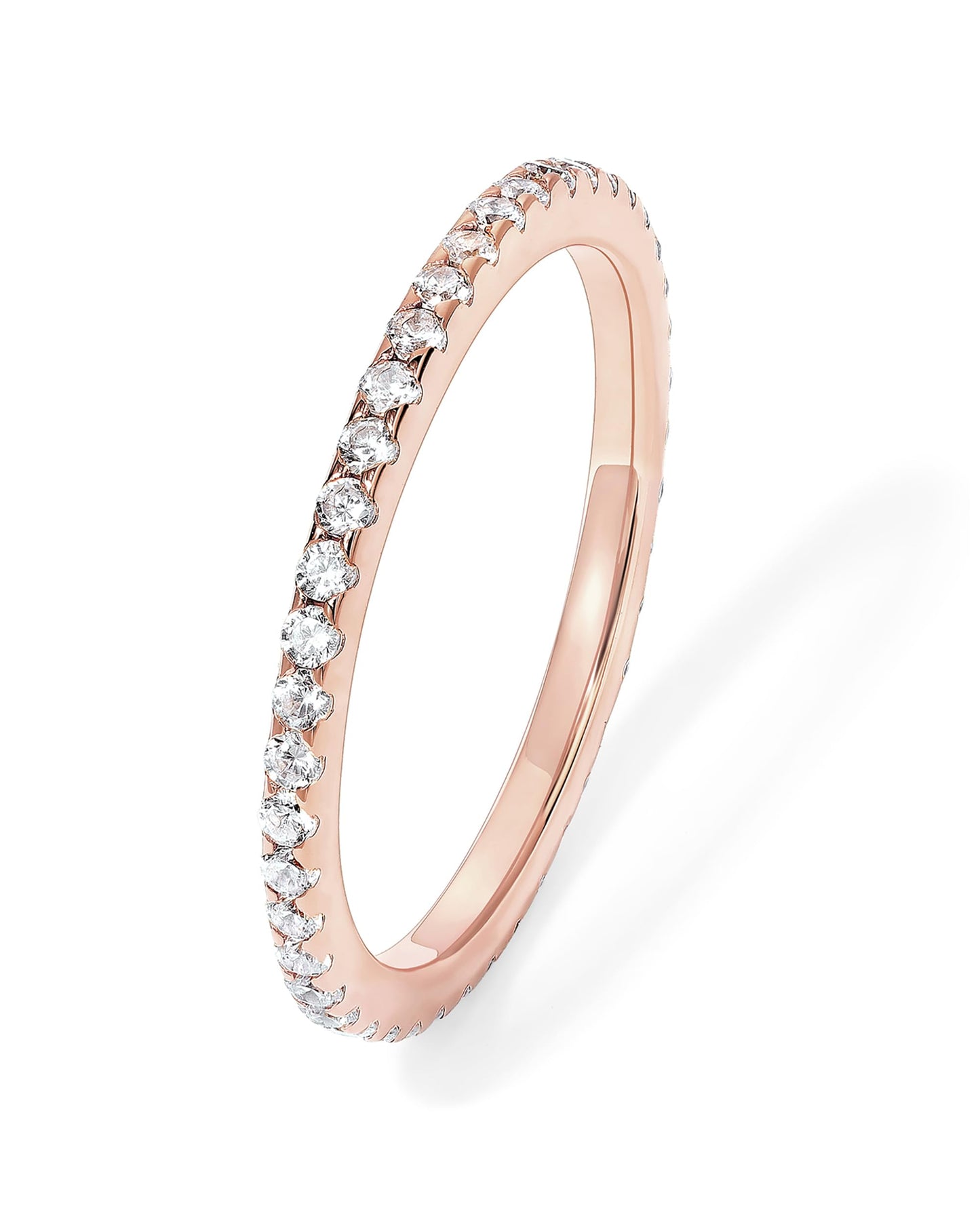 Gold-Tone Silver-Tone CZ Stackable Ring