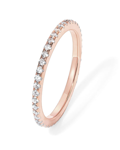 Gold-Tone Silver-Tone CZ Stackable Ring