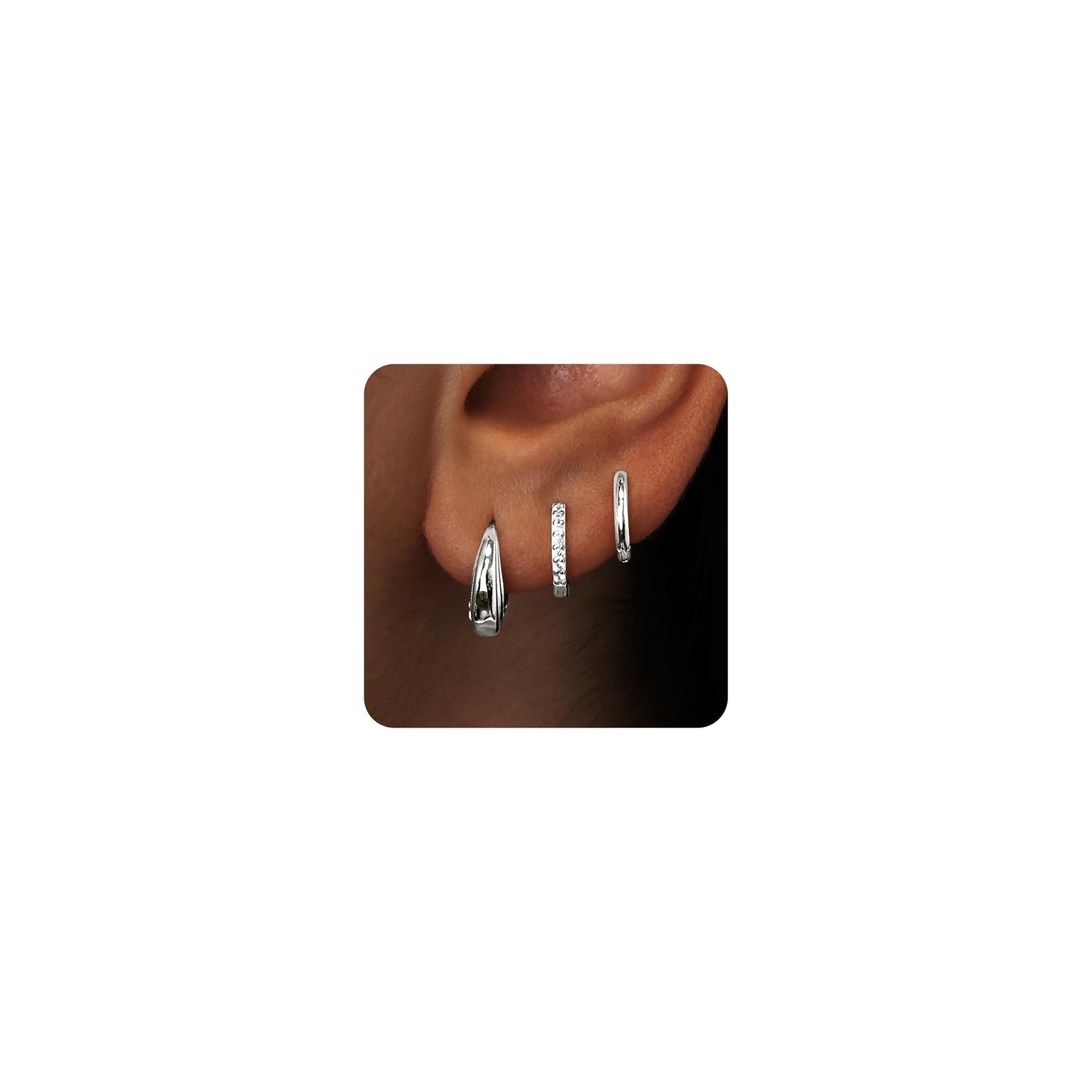 Gold-Tone Silver-Tone Hoop Earrings