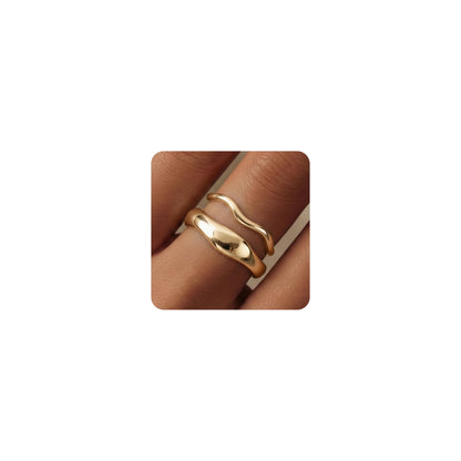 Gold-Tone Stackable Chunky Ring Set