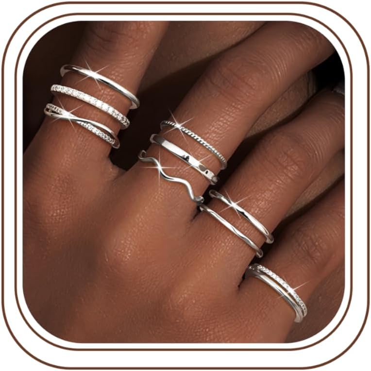 Gold-Tone Silver-Tone Stackable Ring Set