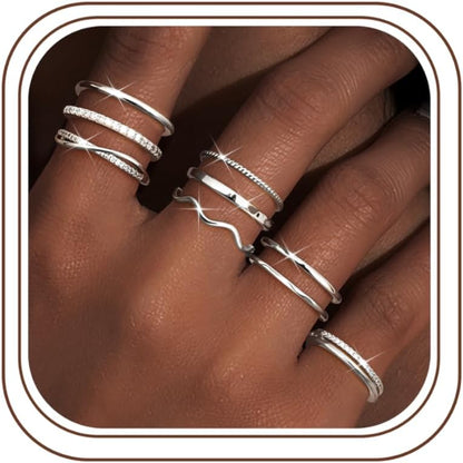 Gold-Tone Silver-Tone Stackable Ring Set