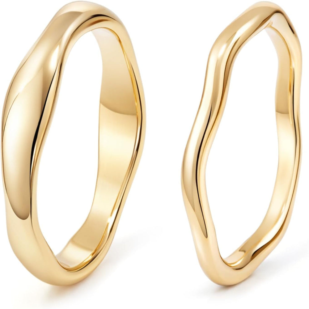 Gold-Tone Stackable Chunky Ring Set
