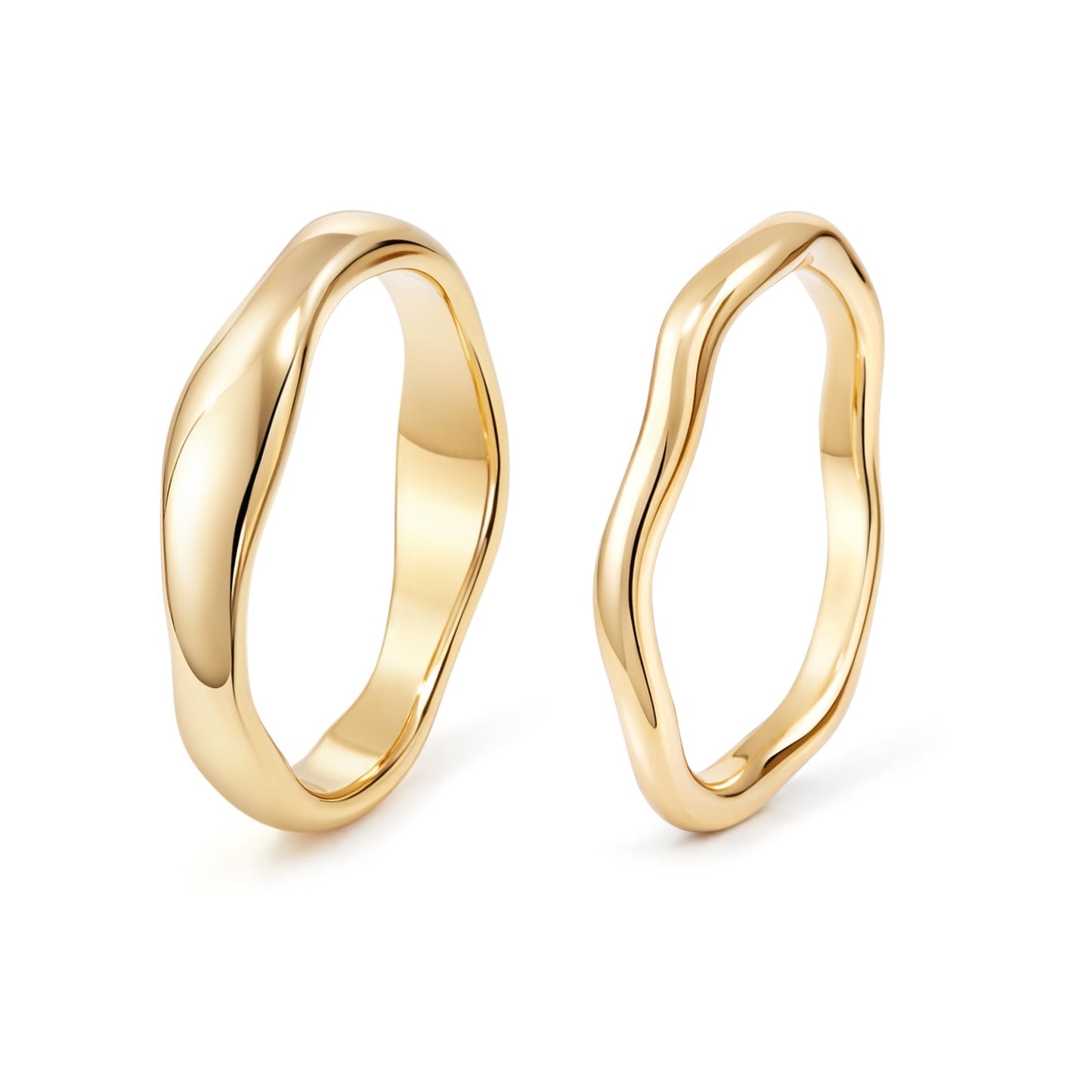 Gold-Tone Stackable Chunky Ring Set