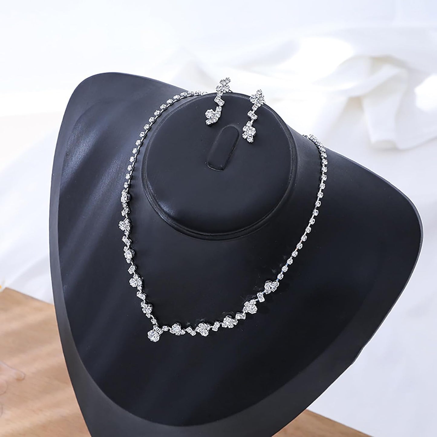 3-Piece Silver Crystal Jewelry Set