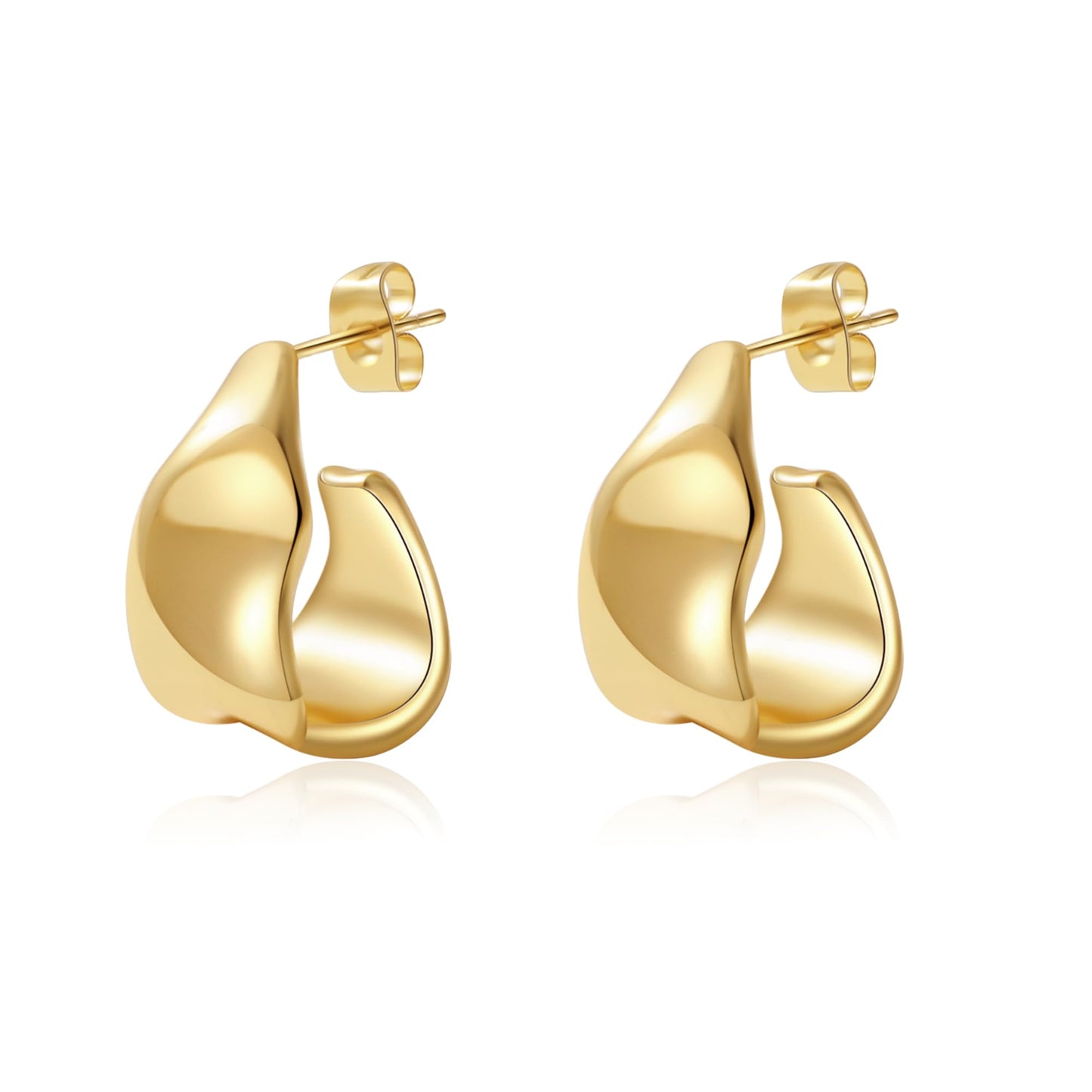 Trendy Gold Plated Knot Earrings for Women Chunky Statement Drop Dangle Earrings Lightweight Hypoallergenic Fashion Accessories Gold Jewelry Gifts for Womens