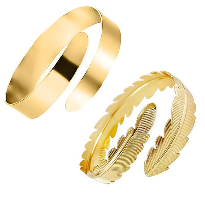 2-Piece Gold Stackable Arm Cuff Set