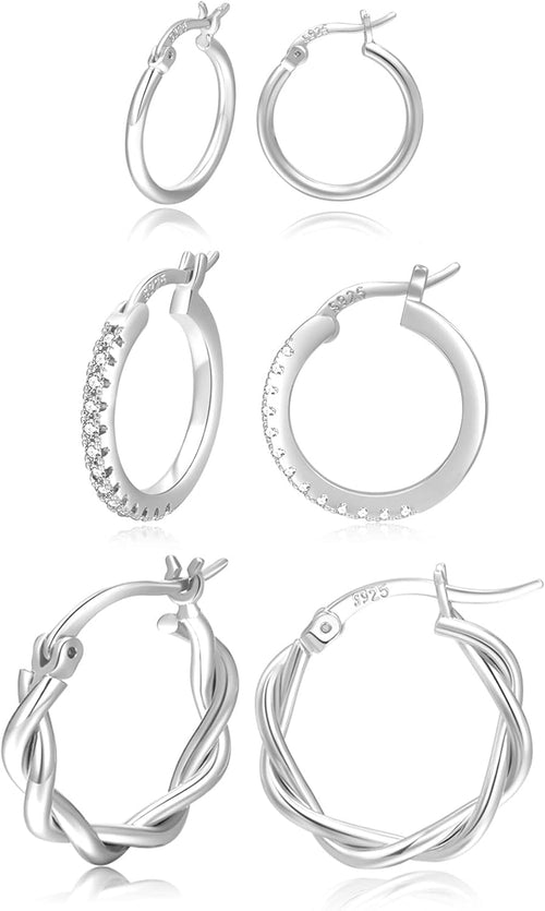 14K Gold Plated 925 Silver Hoop Earrings