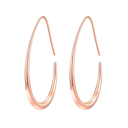 Gold-Tone White Teardrop Hoop Earrings