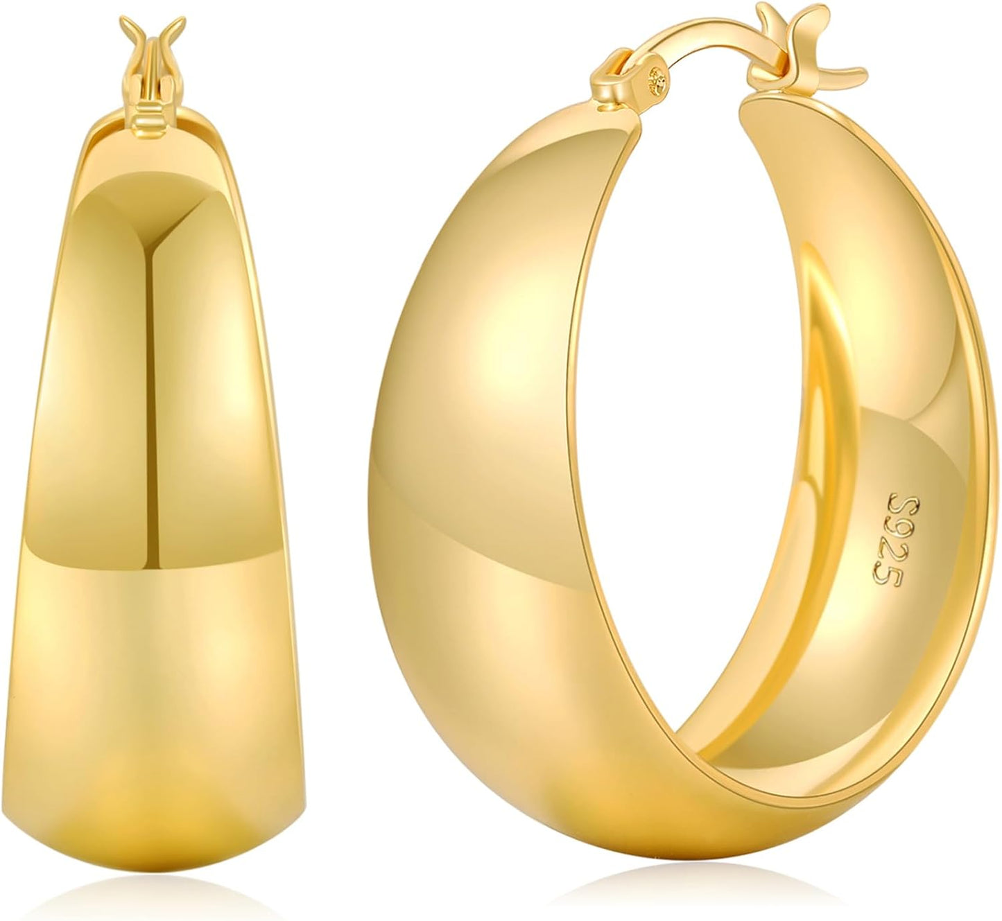 Gold-Tone Silver-Tone Hoop Earrings