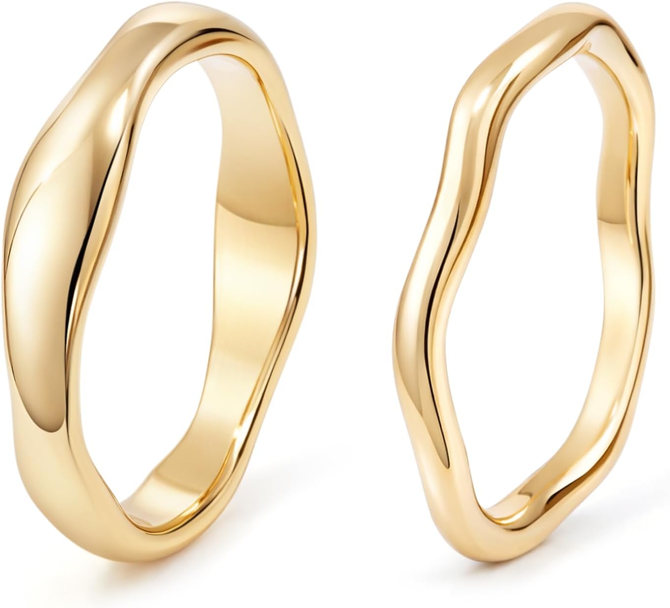 Gold-Tone Stackable Chunky Ring Set