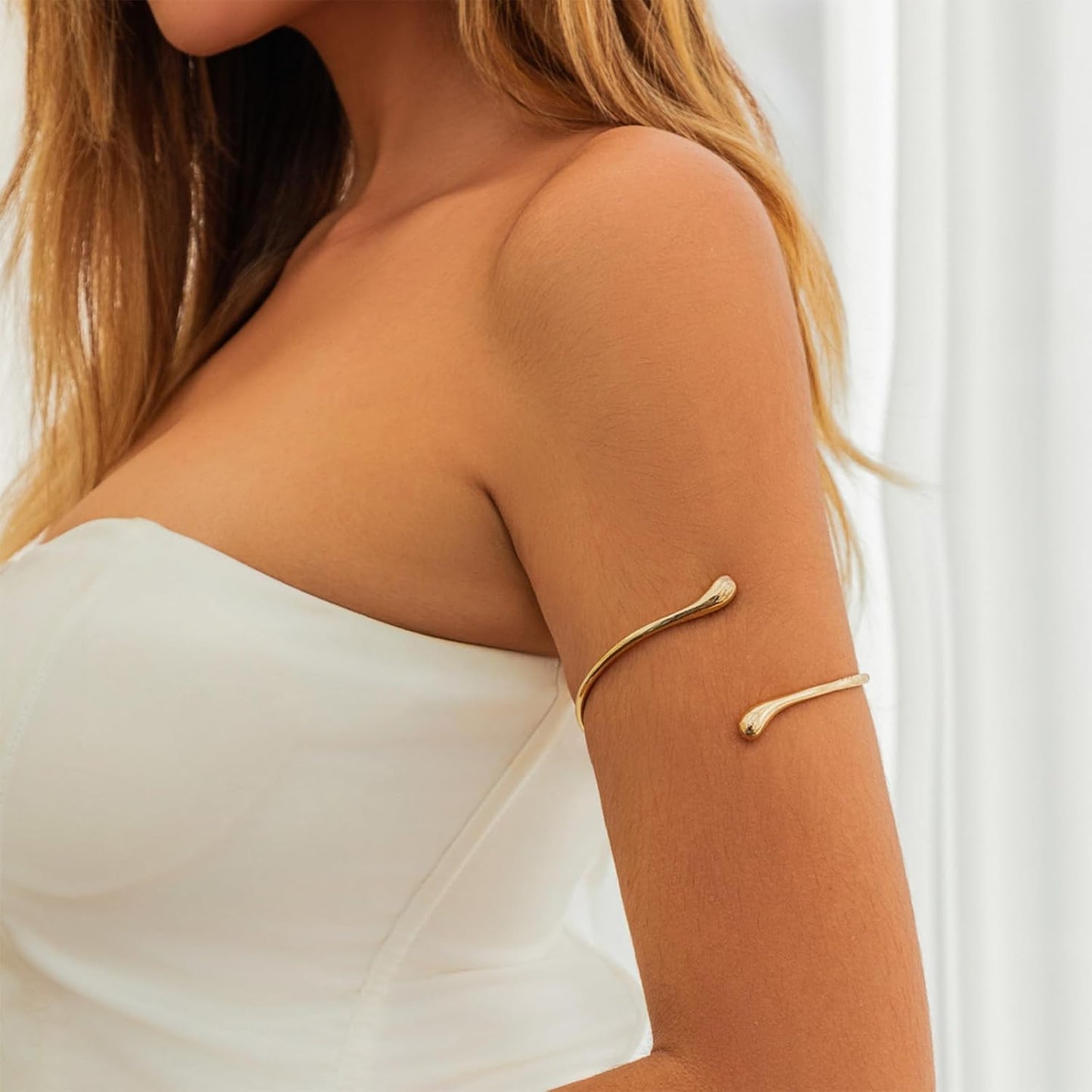 2-Piece Gold Stackable Arm Cuff Set