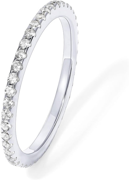 Gold-Tone Silver-Tone CZ Stackable Ring