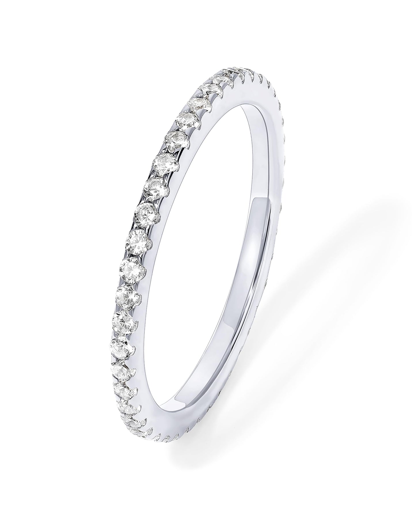 Gold-Tone Silver-Tone CZ Stackable Ring