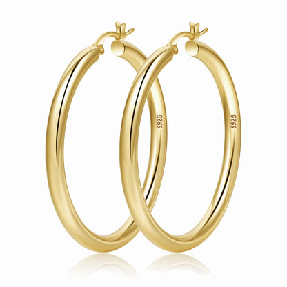 Gold-Tone Silver-Tone Chunky Hoop Earrings