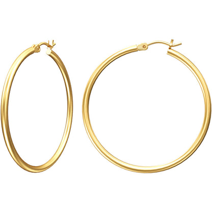 Gold Hoop Earrings for Women 14K Real Gold Plated Hoops with 925 Sterling Silver Post