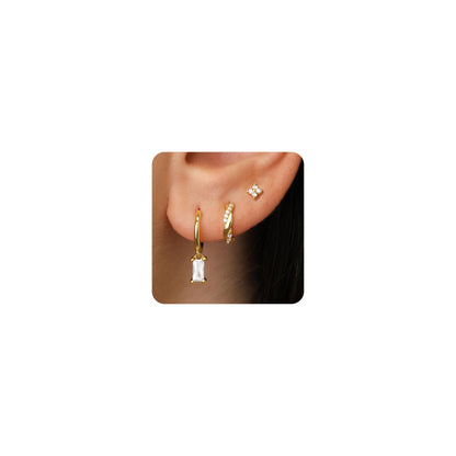Gold-Tone Silver-Tone Hoop Earrings