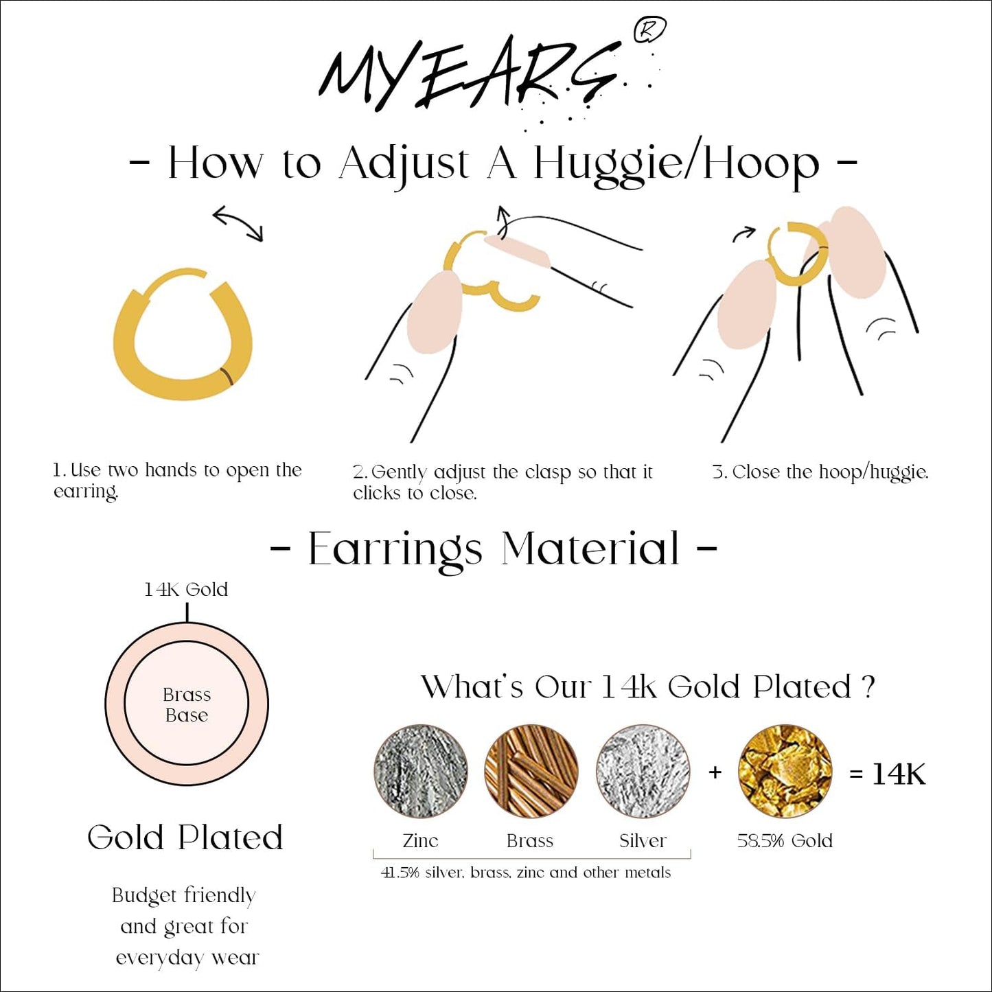 MYEARS Women Heart Earrings Gold Huggie Hoop Dangle Drop 14K Gold Plated Small Simple Hypoallergenic Everyday Jewelry