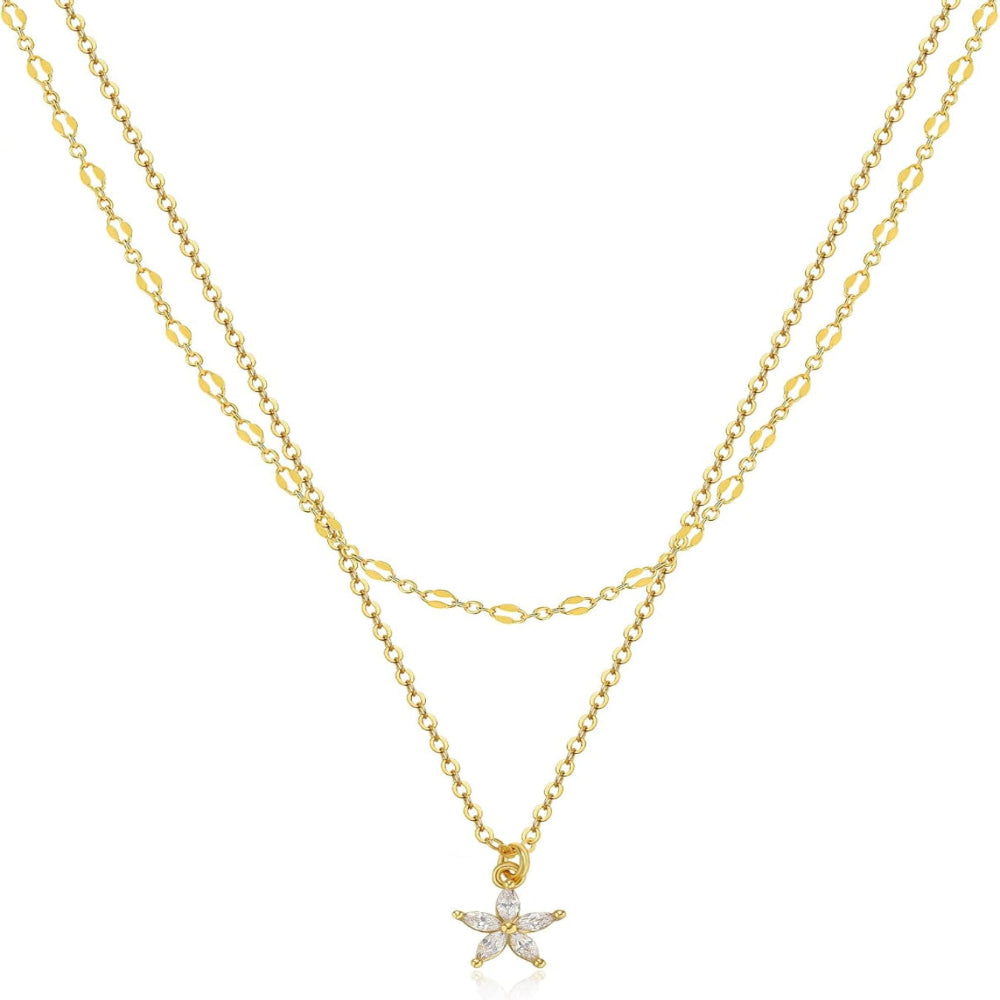 Gold-Tone Silver-Tone CZ Necklace