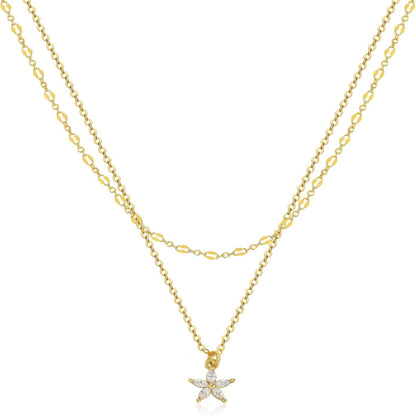 Gold-Tone Silver-Tone CZ Necklace