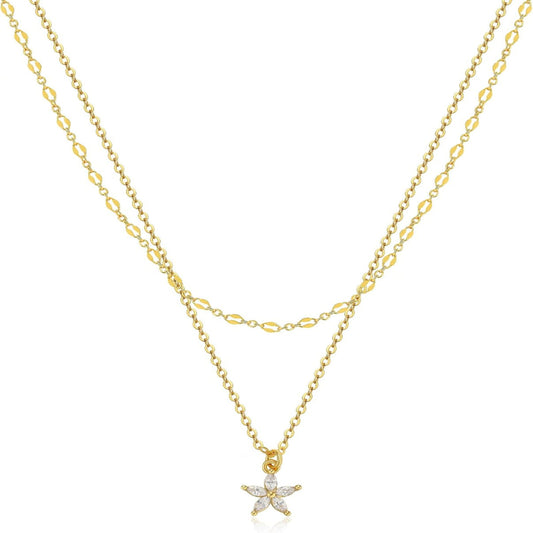 Gold-Tone Silver-Tone CZ Necklace