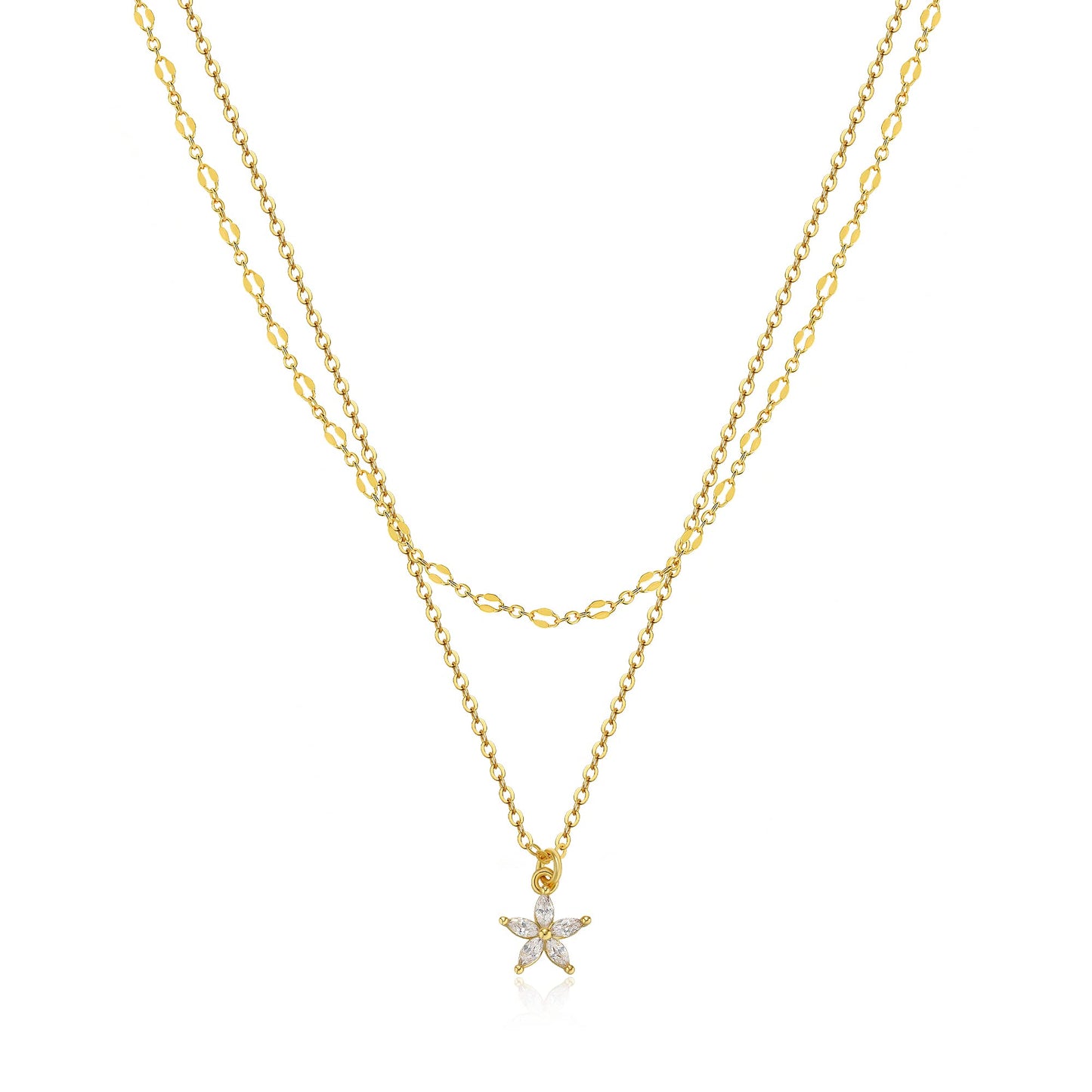Gold-Tone Silver-Tone CZ Necklace