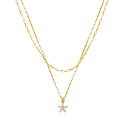 Gold-Tone Silver-Tone CZ Necklace