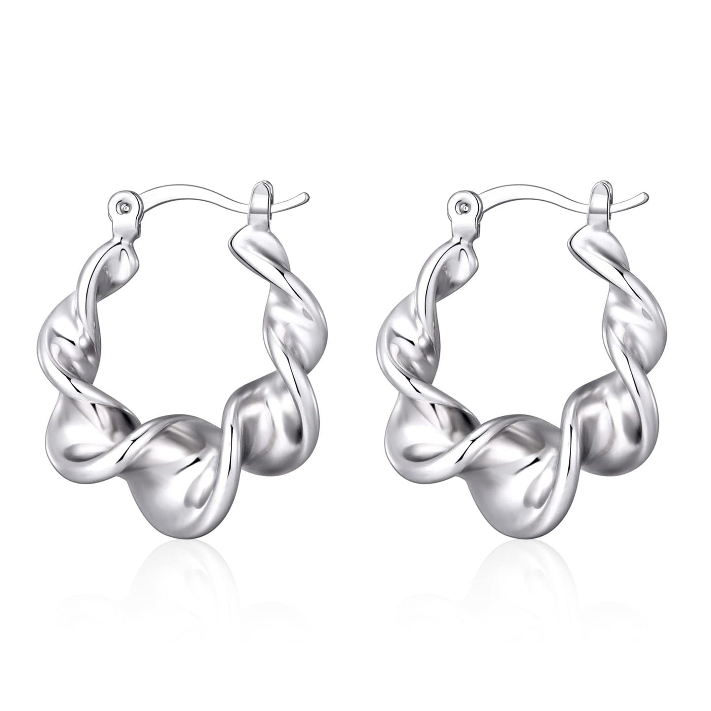 Silver-Tone Chunky Hoop Earrings