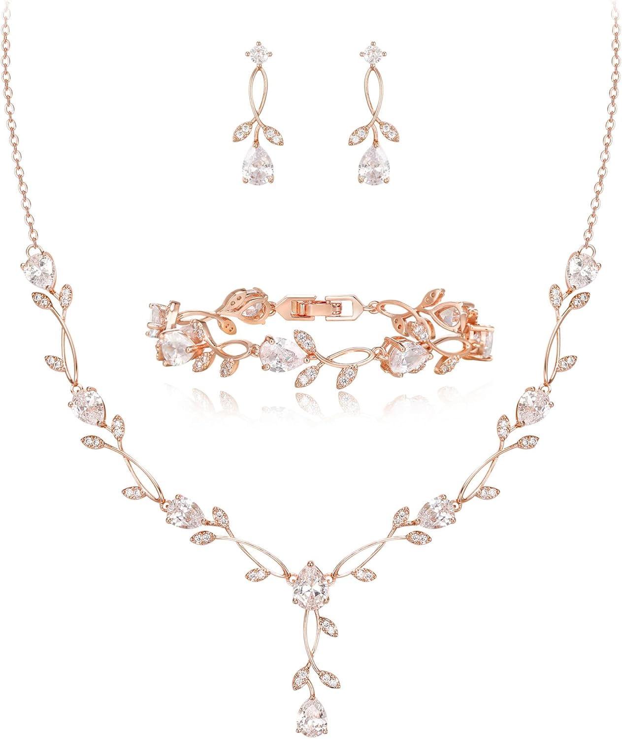 2-Piece White Pearl CZ Jewelry Set