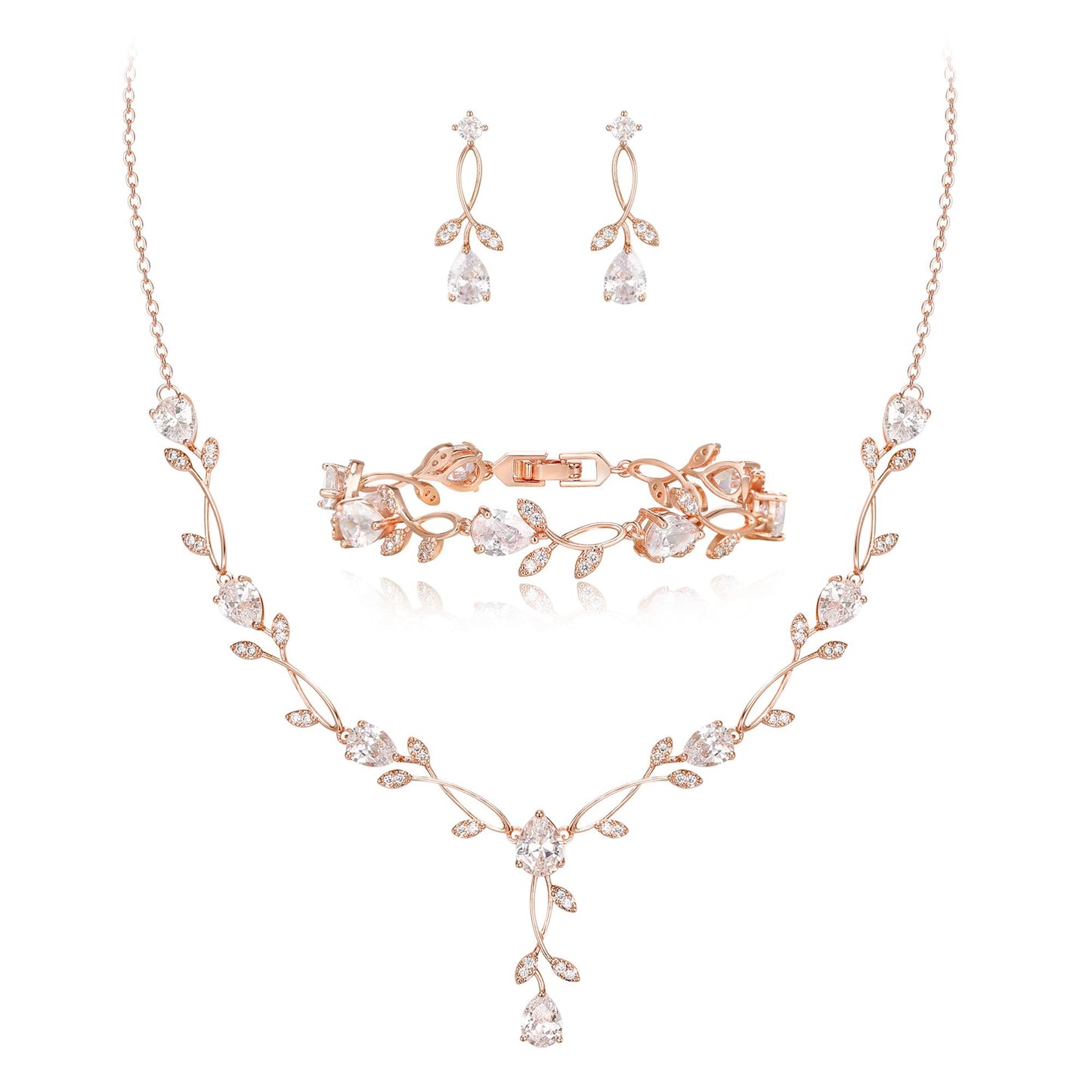 2-Piece White Pearl CZ Jewelry Set