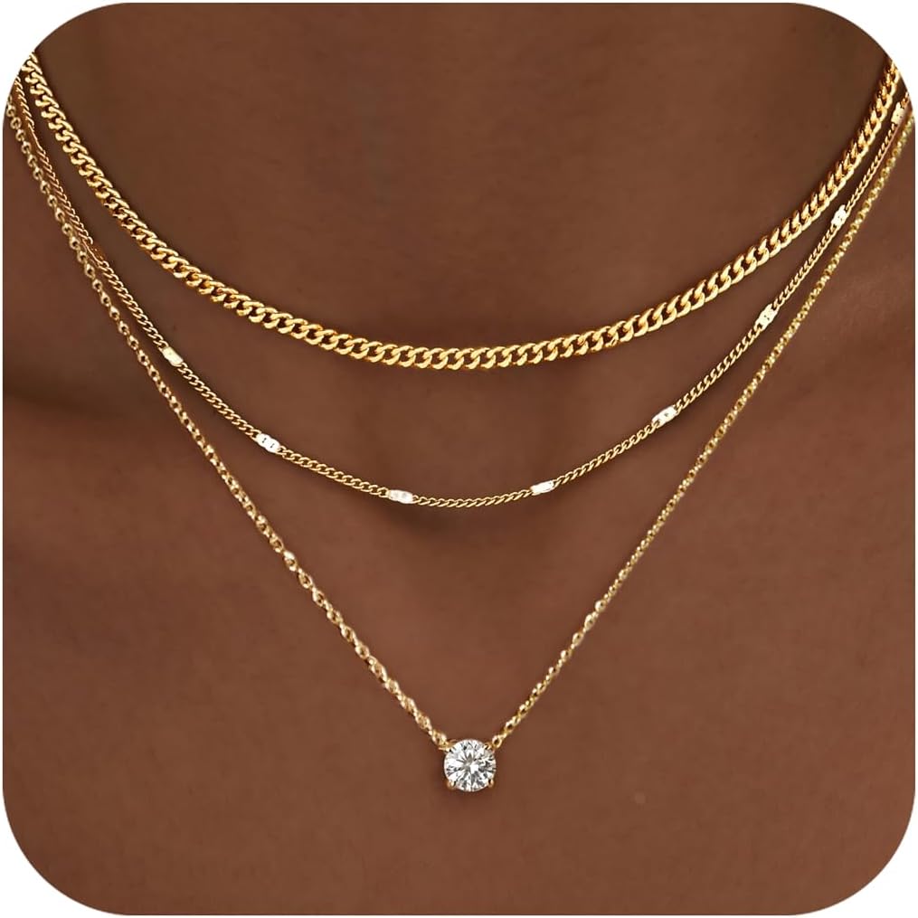 14K Gold Layered Necklace Set